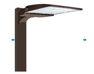 45,000 Lumen Max - 300 Watt Max - Wattage and Color Selectable LED Parking Lot Fixture Watts 260-280-300 - Kelvin 3000-4000-5000 - Type V - Excel Series Mounting Hardware Sold Separately - 120-277 Volt - PLT-13134
